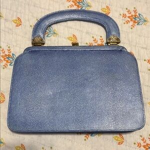 Morle Blue Clutch with Textured Finish Vintage